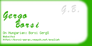 gergo borsi business card